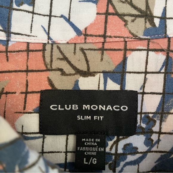 Club Monaco Grid Floral Button Up Shirt - Picture 9 of 13